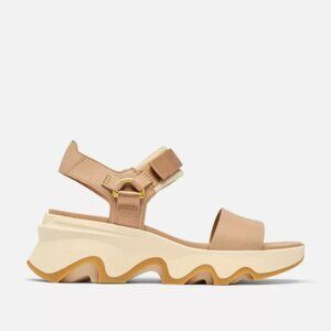 NWT KINETIC Impact Y Strap High Women Wedge Sandal Color Honest Beige